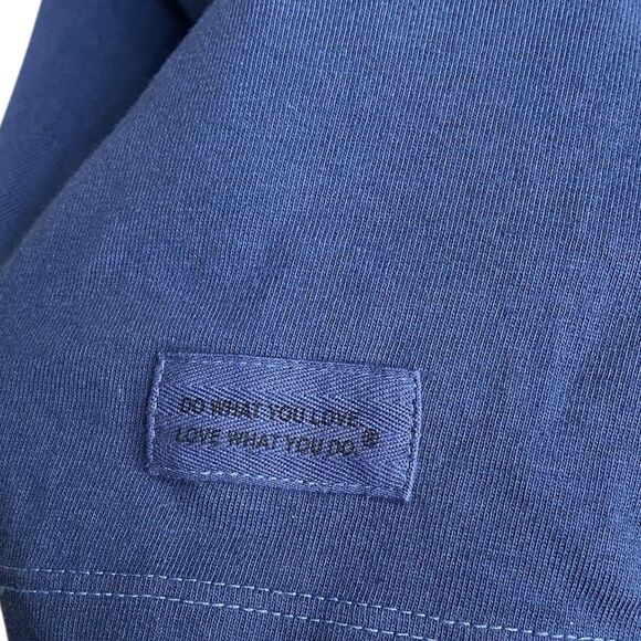 Life Is Good T-Shirt Womens L Blue Wine Glass Vintage Short Sleeve Crew Neck NWT - Picture 9 of 12